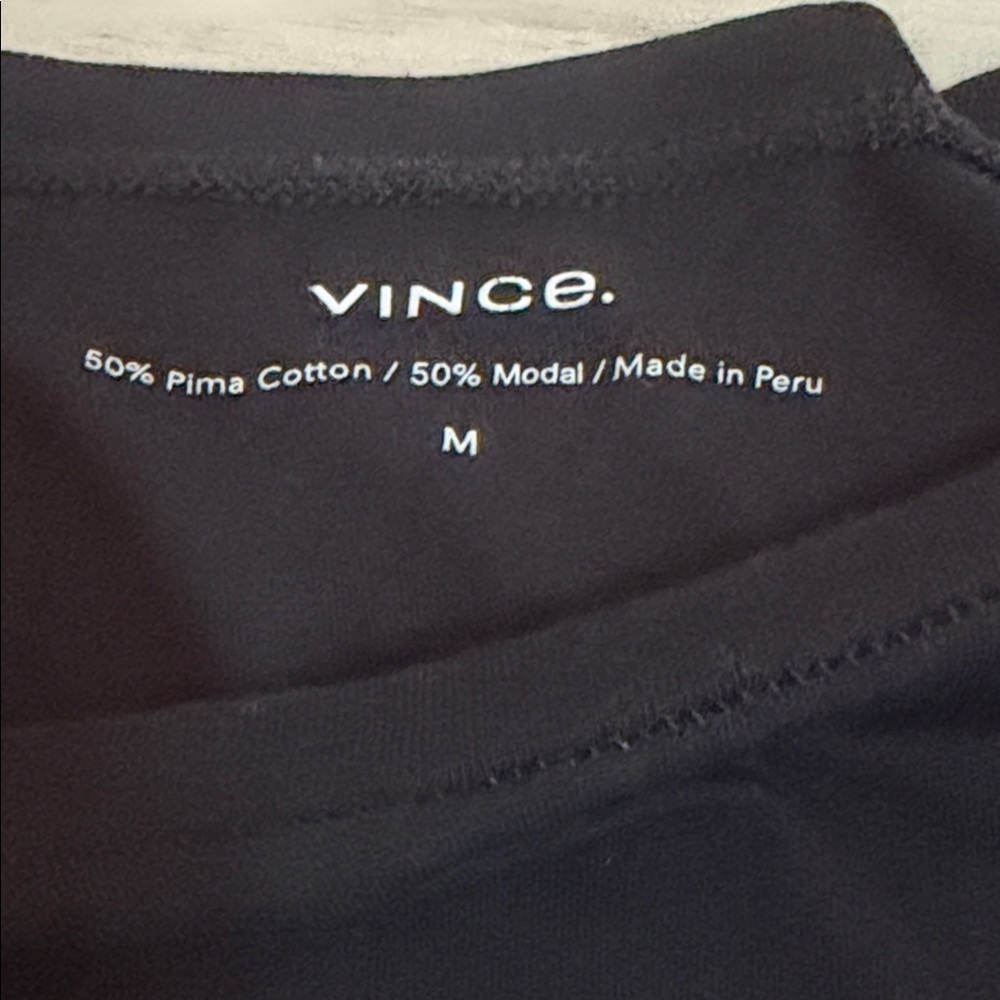 VINCE Essential Black Long Sleeve Top size medium - Picture 6 of 9